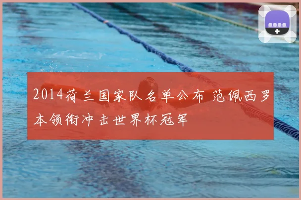 2014荷兰国家队名单公布 范佩西罗本领衔冲击世界杯冠军